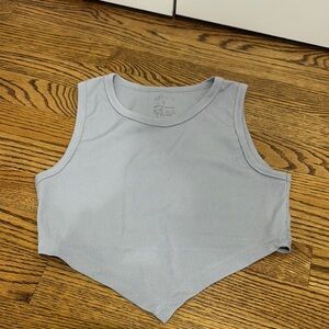SHEIN Gray Asymmetrical Crop Tank Top